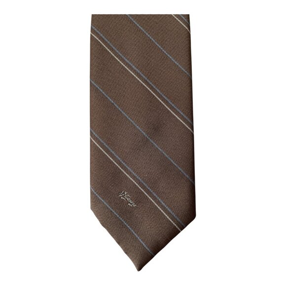 Vintage Allyn St. George Men’s Tie – Brown Striped Necktie 57” Long Y2K - Picture 2 of 6
